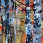 Winter, Birch-bark 12x17 Mixed Media